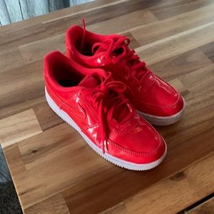 Patton leather hot pink Air Force ones